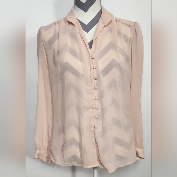 Lloyd Williams peach sheer top, size 10 - Picture 1 of 3
